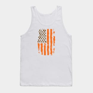 Orange, Brown, and White Tank Top